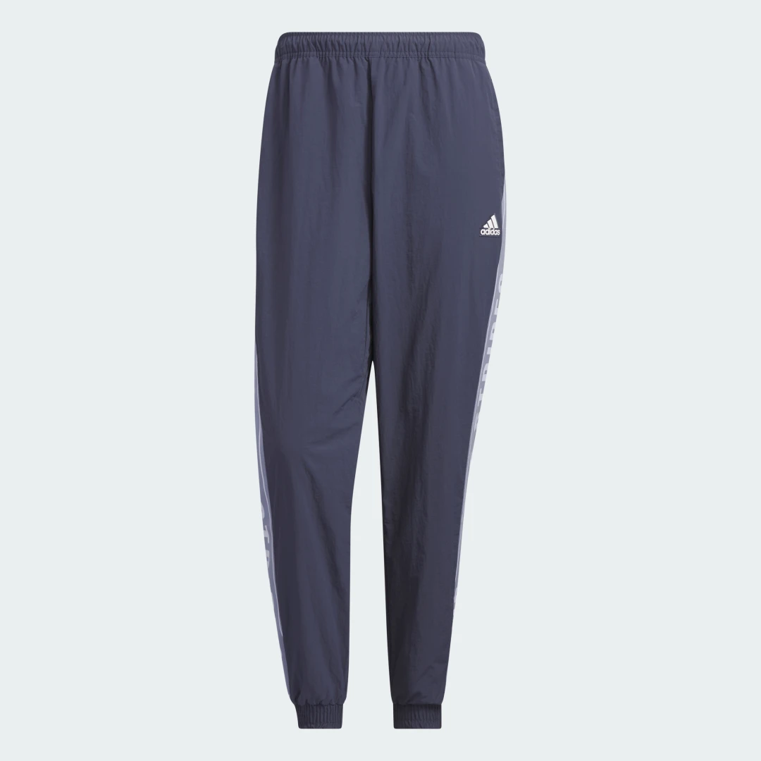 Thumbnail 3 de Adidas Wording Loose Fit Wrinkled Nylon Woven Brushed Tricot Lined Pants (Gender Neutral) – Azul