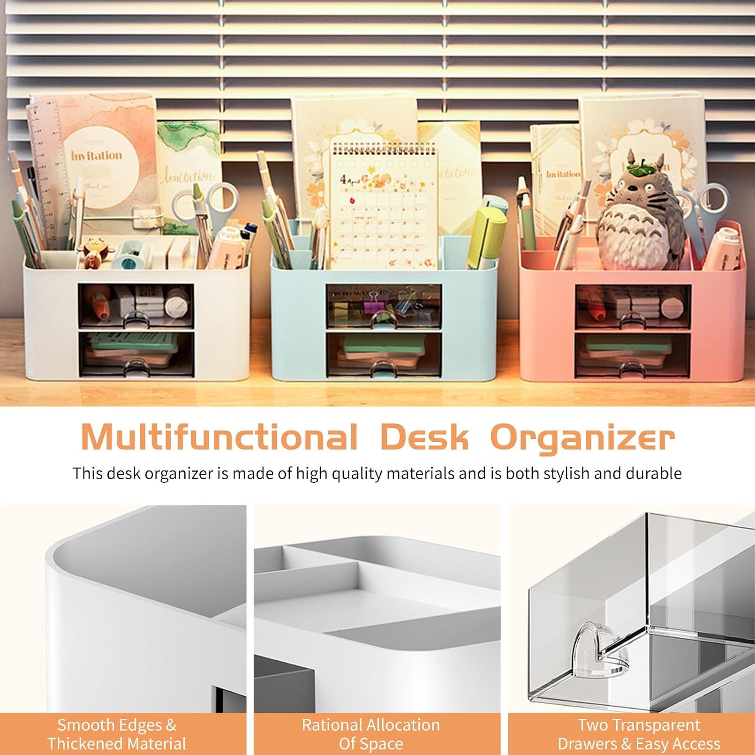 Thumbnail 2 de Cayxenful desk organiser with drawers
