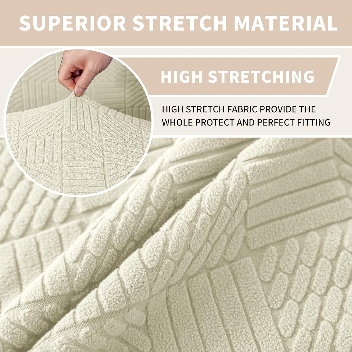 Thumbnail 3 de Housse de chaise Ystyle 6 pièces beige