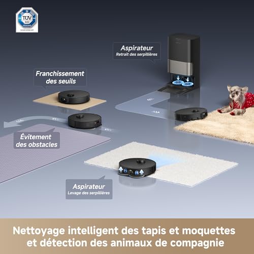 Detalle de DREAME L40s Pro Ultra Robot Aspirateur Laveur – 19 000 Pa, PowerDock et HyperStream