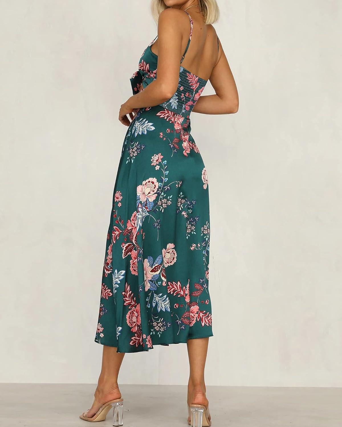 Thumbnail 4 de Fashionme Satin Spaghetti Strap Midi Dress