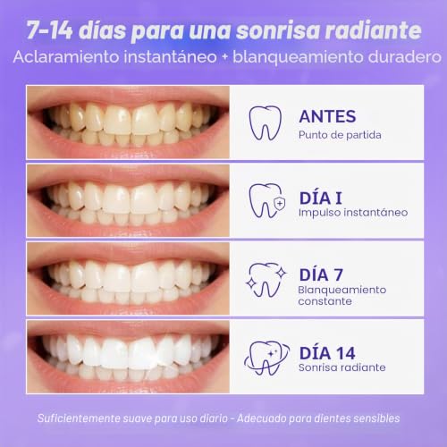 Thumbnail 6 de Pdoo tiras blanqueadoras dentales moradas, 28 tiras con tecnología correctora