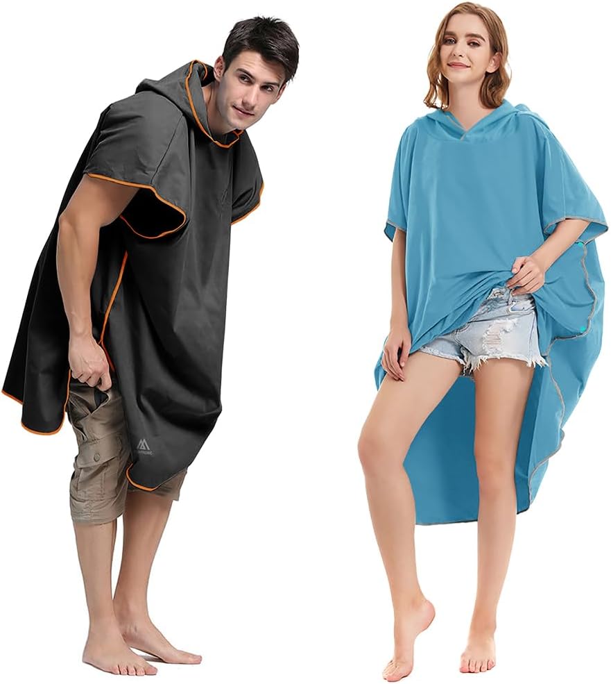 Detalle de Flintronic Changement Peignoir de Bain Changing Towel 110 × 80 cm avec capuche en microfibre