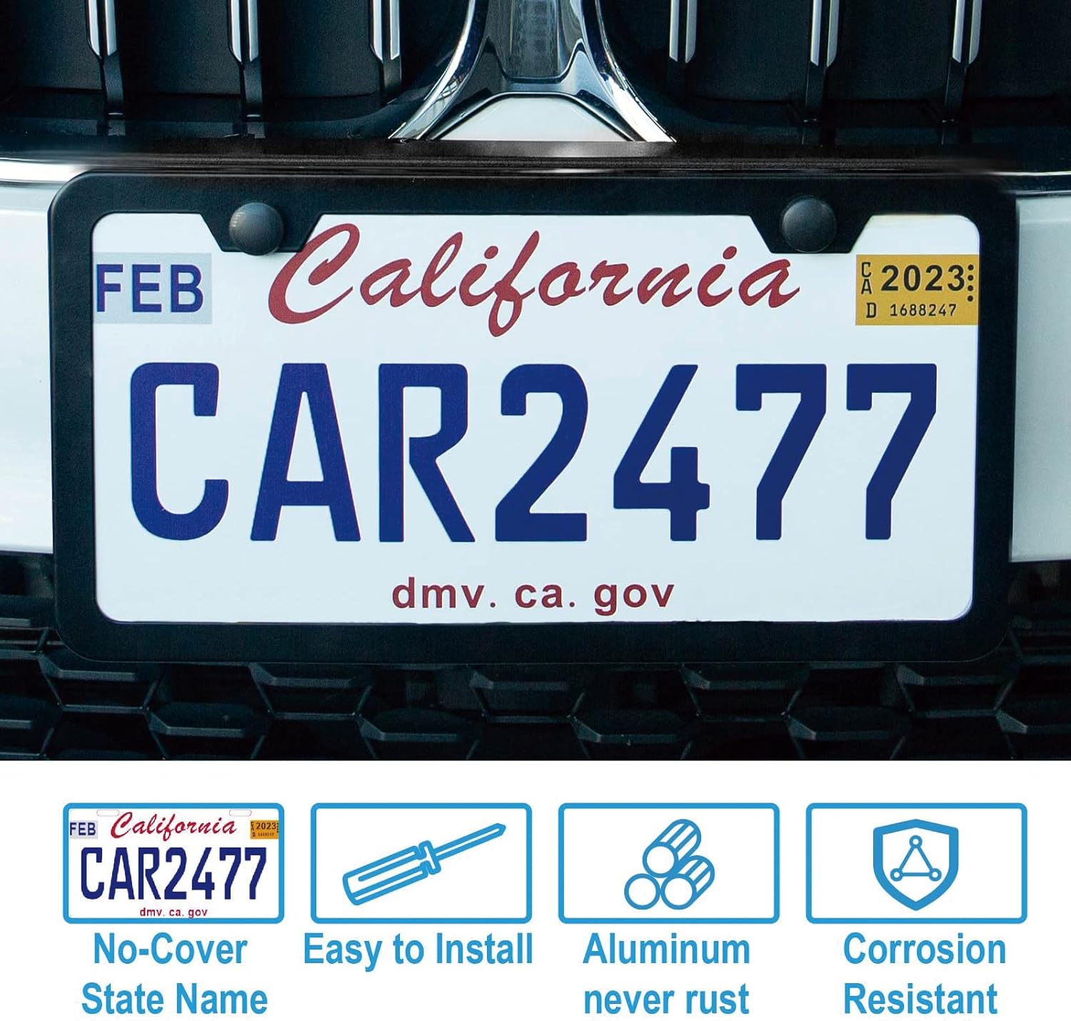 Detalle 2 de Premium Matte License Plate Frame 12.25in