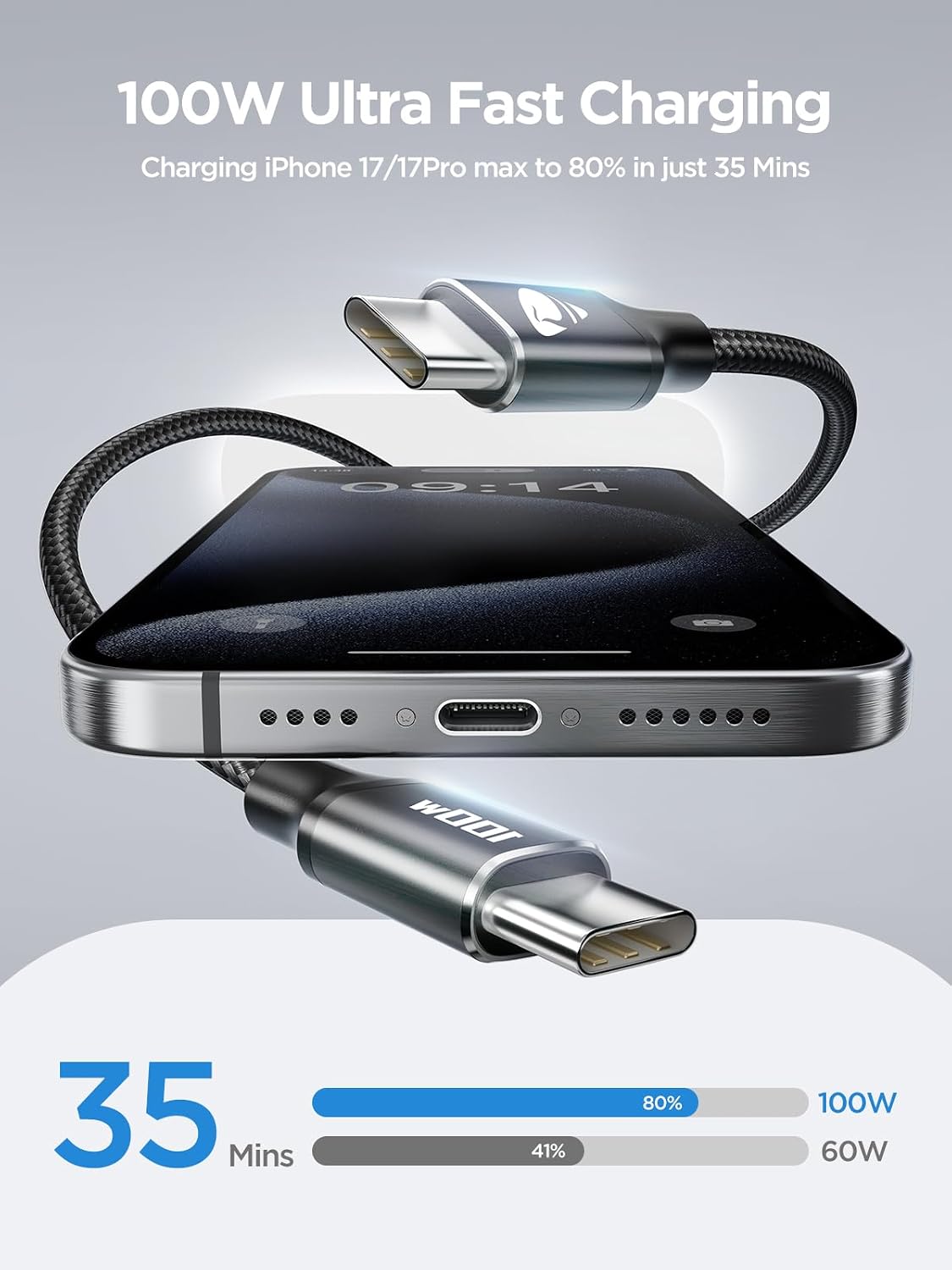 Detalle 2 de Aioneus USB-C Charging Cable, 10 ft