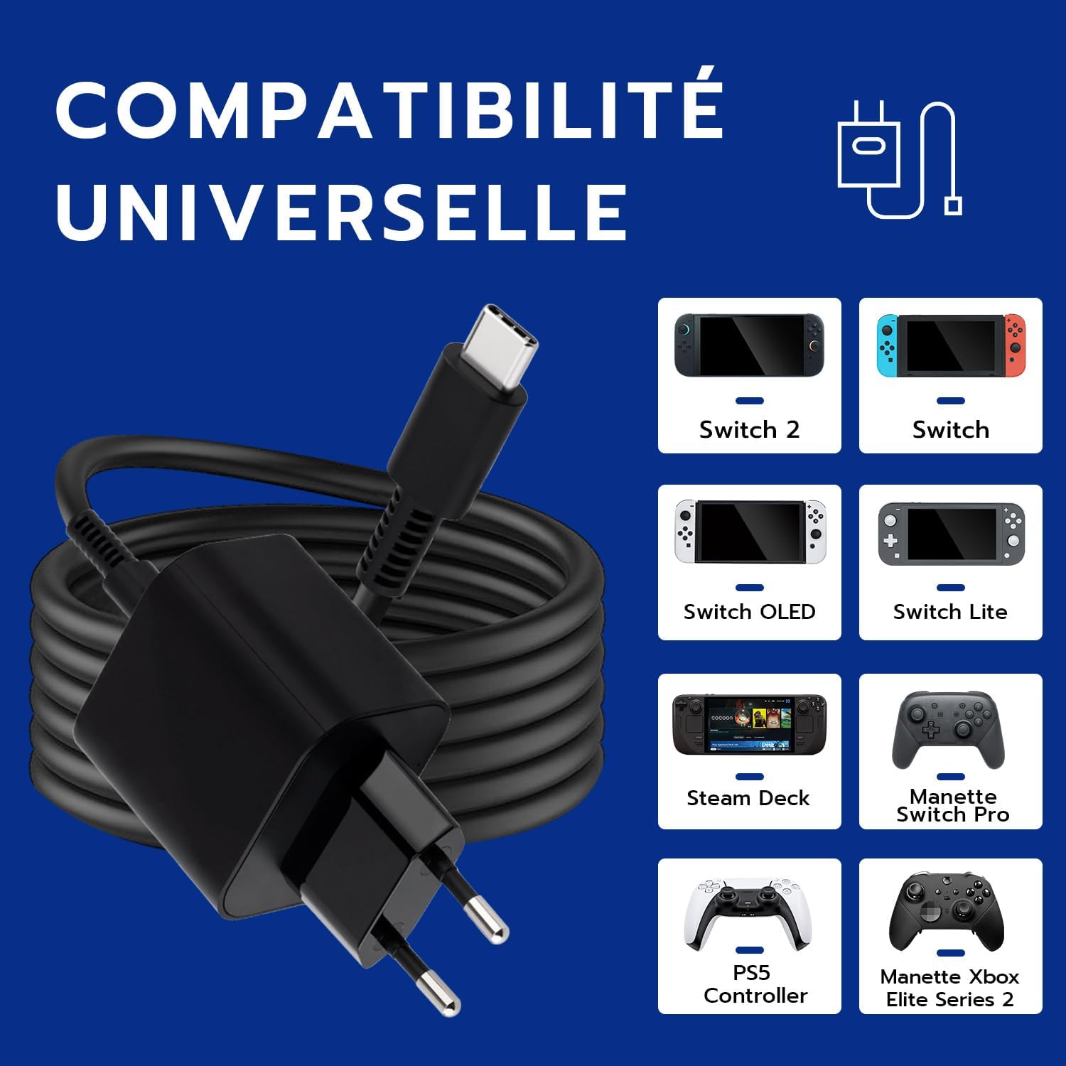 Thumbnail 1 de Wigearss Adaptateur 60W USB-C pour Switch