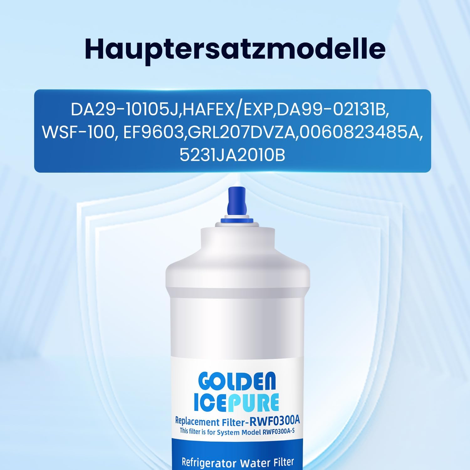 Detalle 2 de GOLDEN ICEPURE Wasserfilter Kühlschrank – kompatibel mit Samsung DA29-10105J, EF9603, WSF-100, HAFEX/EXP, DA99-02131B, LG/Haier Inline-Kühlschrank (3 Stück)