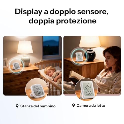Detalle 2 de SONOFF SNZB-02DR2 AirGuard TH: sensore Zigbee per temperatura e umidità con display LCD da 3,6