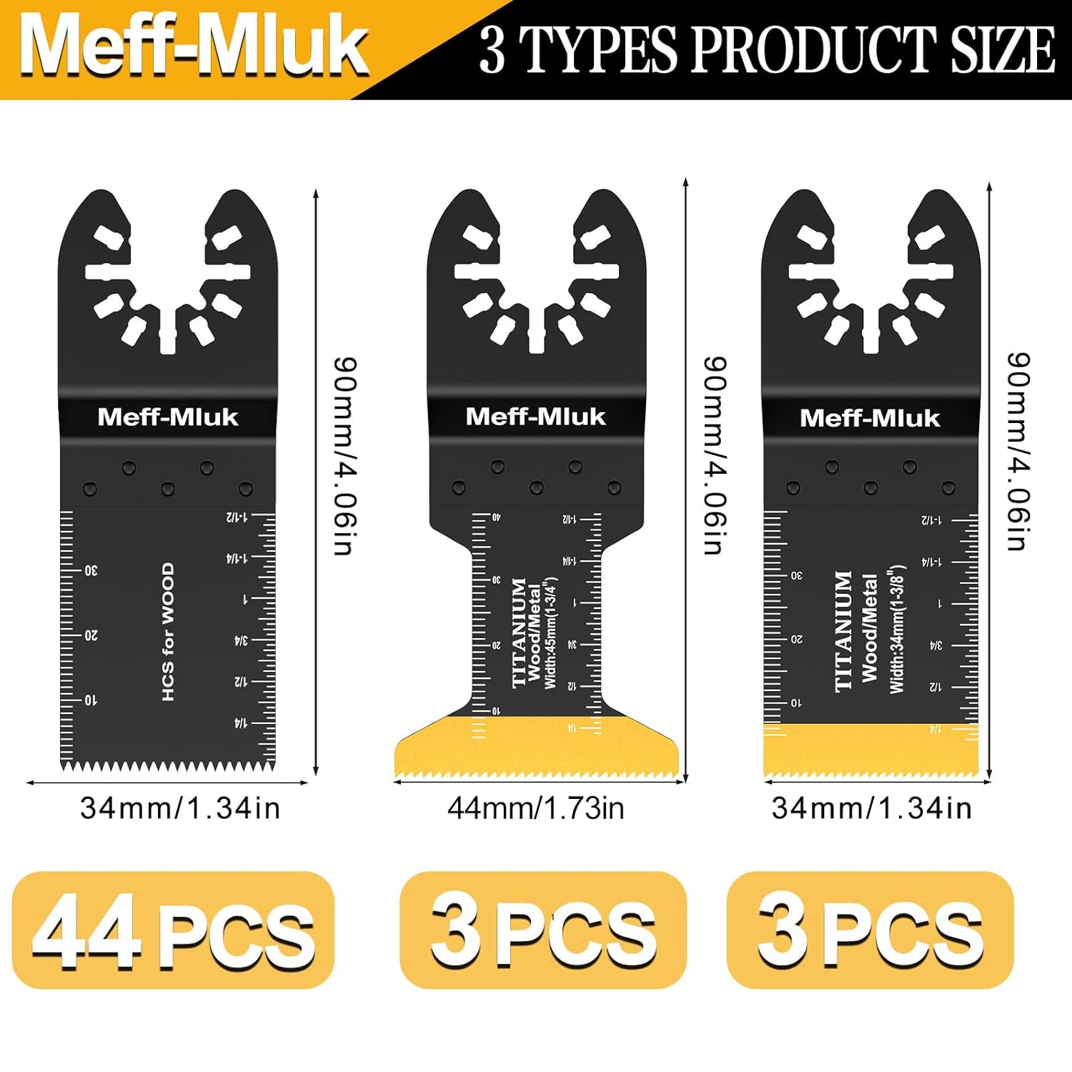 Detalle 2 de Meff-Mluk 50PCS Oscillating Tool Blades 50 pack