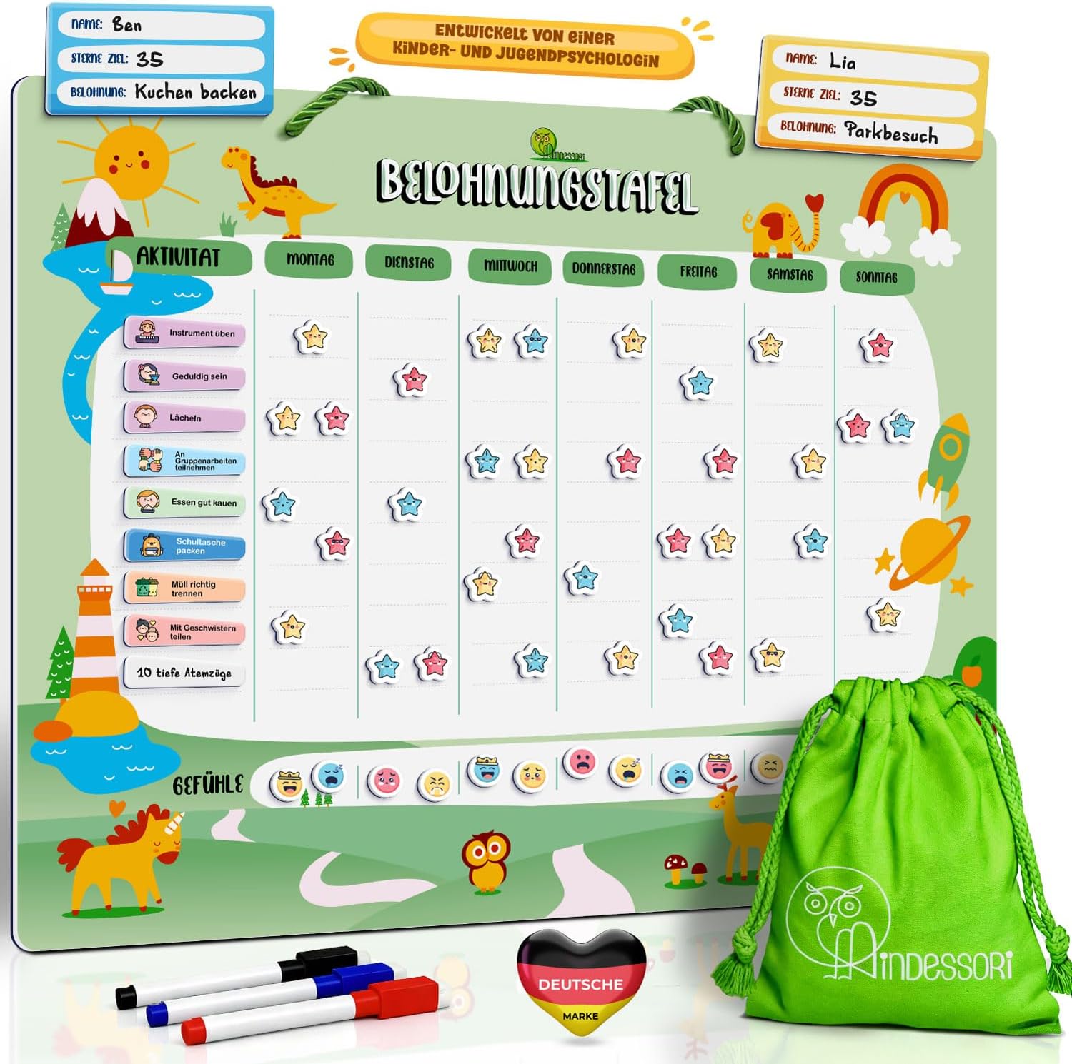Mindessori Belohnungstafel für Kinder