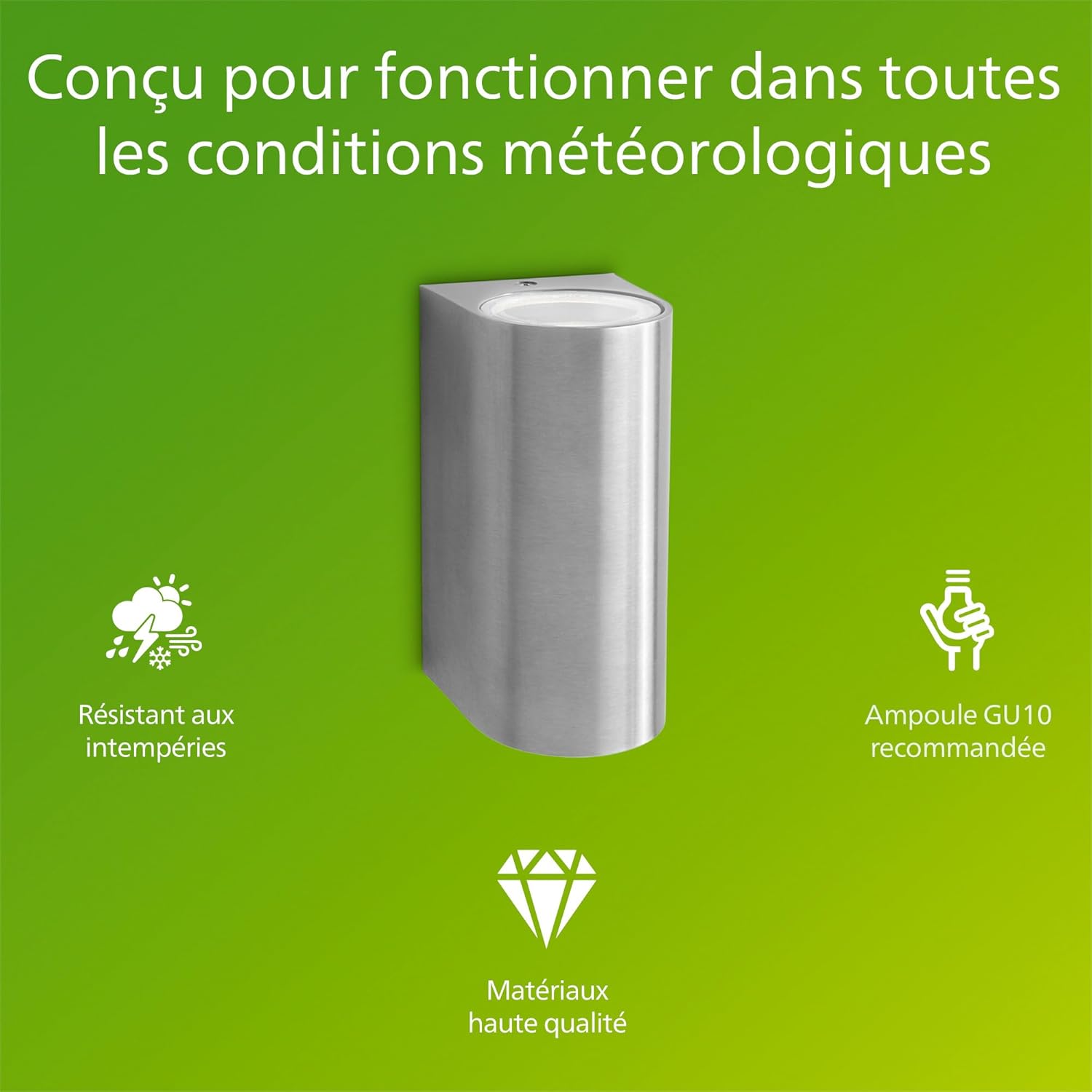 Thumbnail 2 de Nightingale wall lantern inox – applique murale extérieure élégante en aluminium