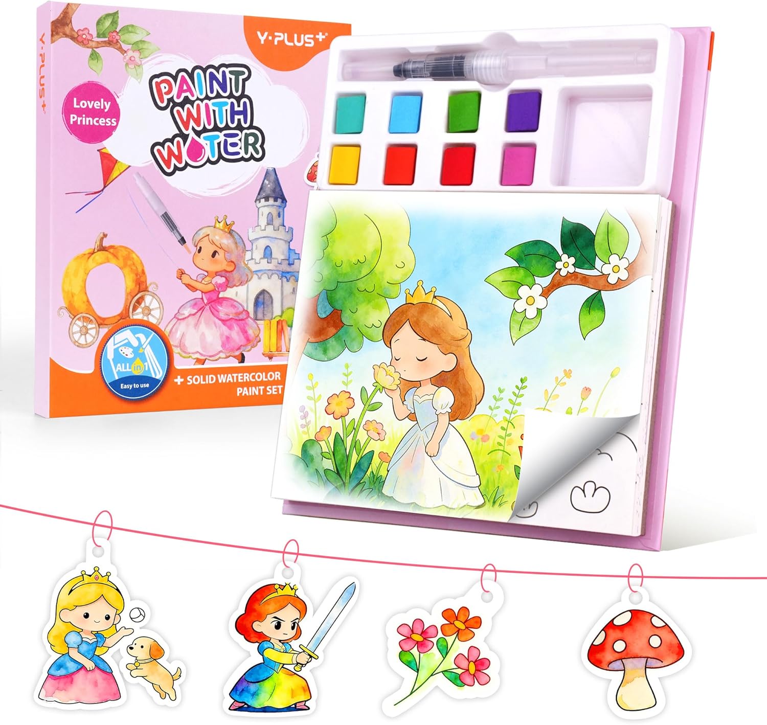 Detalle de YPLUS Wassermalbuch für Kinder 8 Farben
