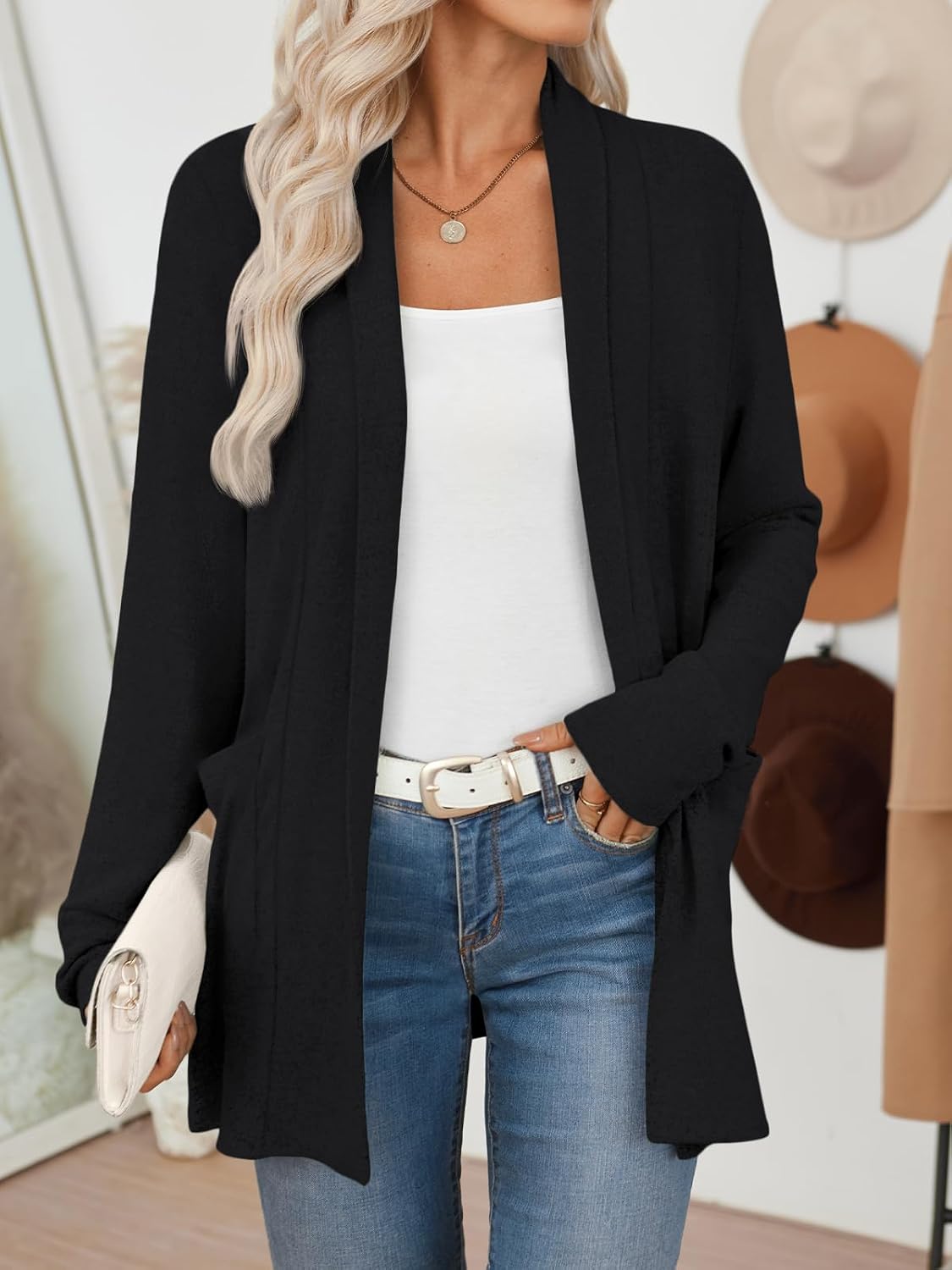 Detalle 2 de LILLUSORY Women's Lightweight Cardigan Sweater with Pockets