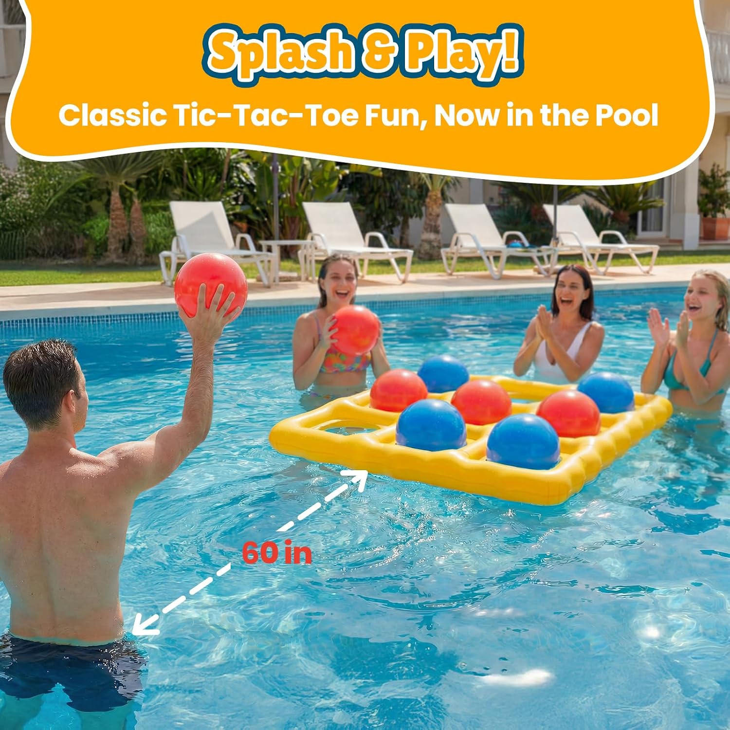 Detalle 2 de Dalipto Giant Inflatable Tic-Tac-Toe Pool Game