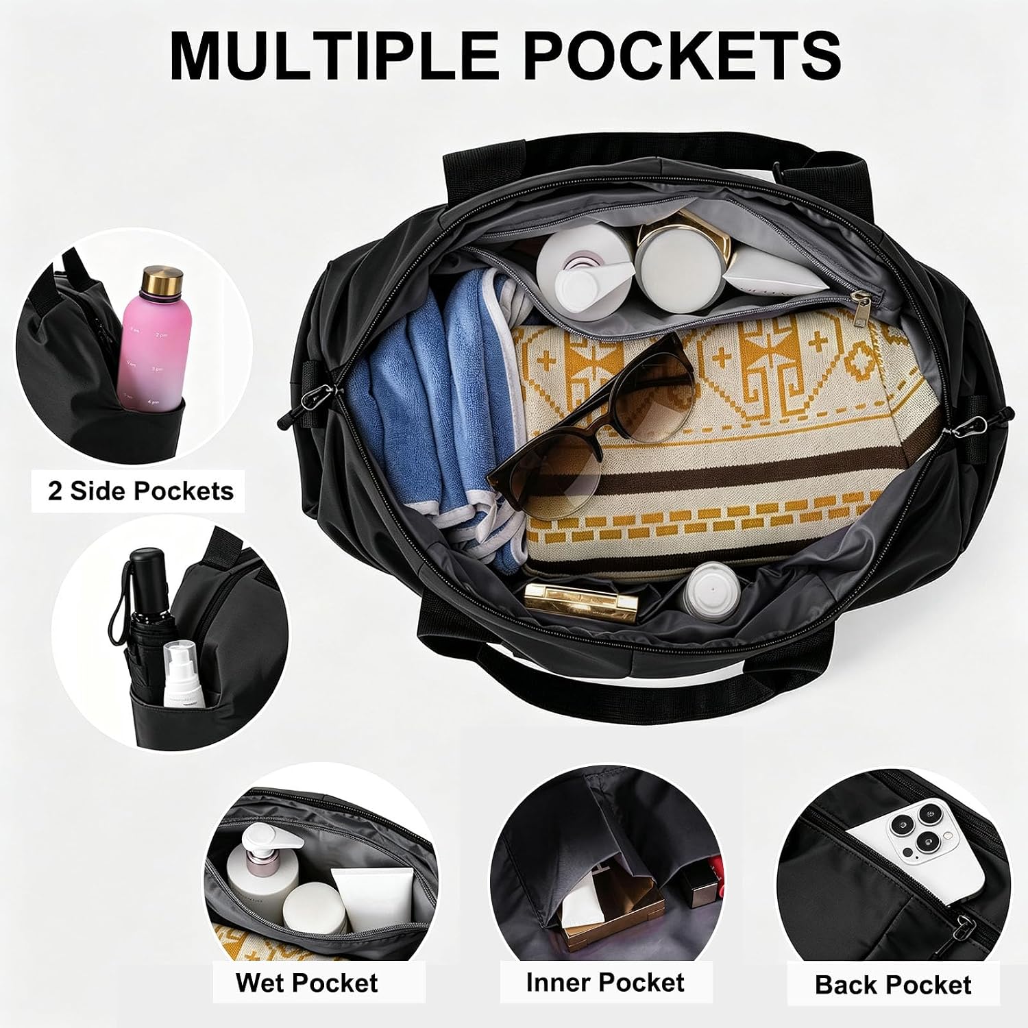 Detalle de Vllcsla Bolso de Deporte Mujer 👜 Resistente al Agua
