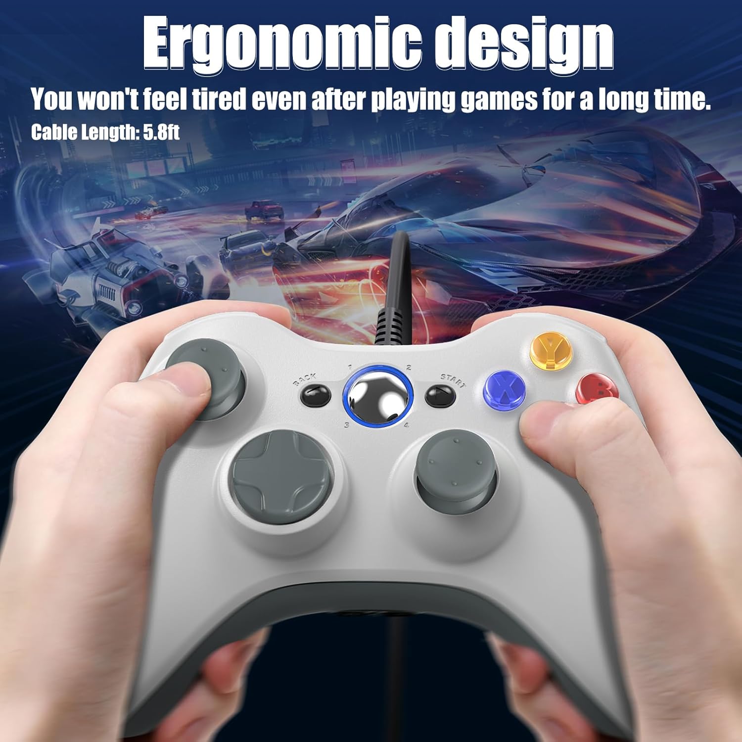 Thumbnail 5 de Gamrombo Wired Controller for Xbox 360 (2-Pack) with Dual Vibration and 2.5mm Headphone Jack