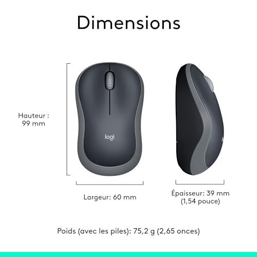 Thumbnail 8 de Logitech M185 Souris sans Fil — ambidextre, 2,4 GHz, autonomie 12 mois