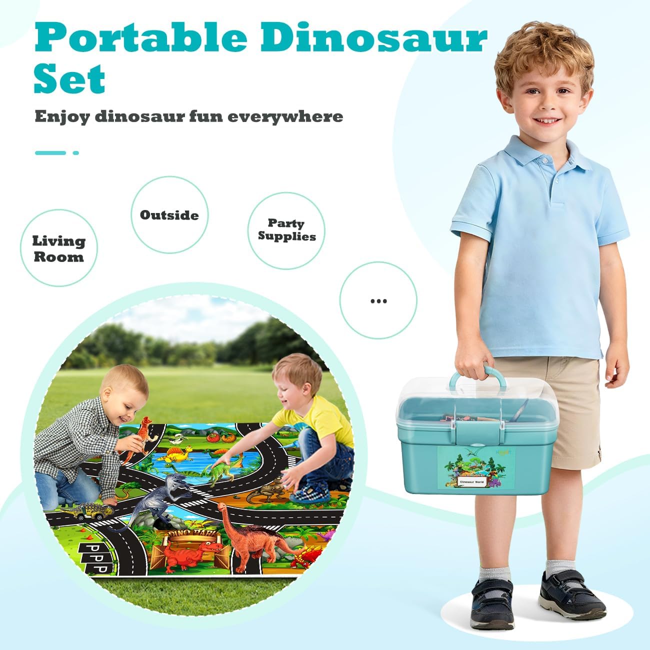 Thumbnail 4 de HahaGift 25 Pieces Dinosaur Toys 33x27 mat