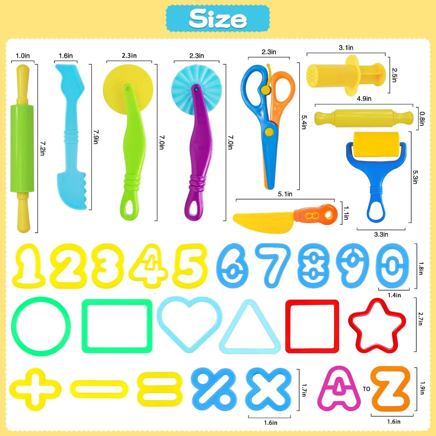 Detalle 2 de LCY WEDSHI nt5656 Dough Tool Set, 56-Piece Alphabet, Number & Shape Cutters