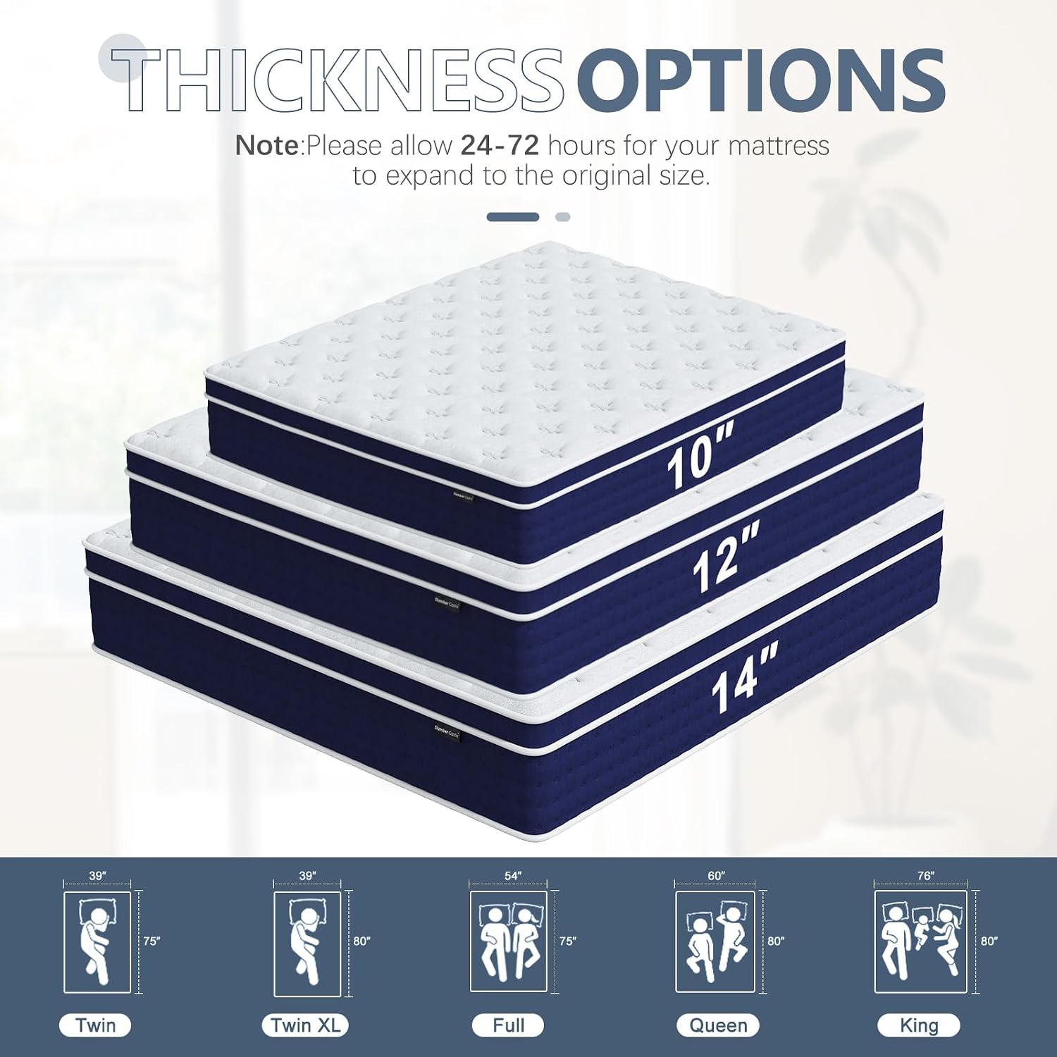 Thumbnail 6 de Bednew 12-Inch Full Hybrid Mattress with Memory Foam and Pocket Springs