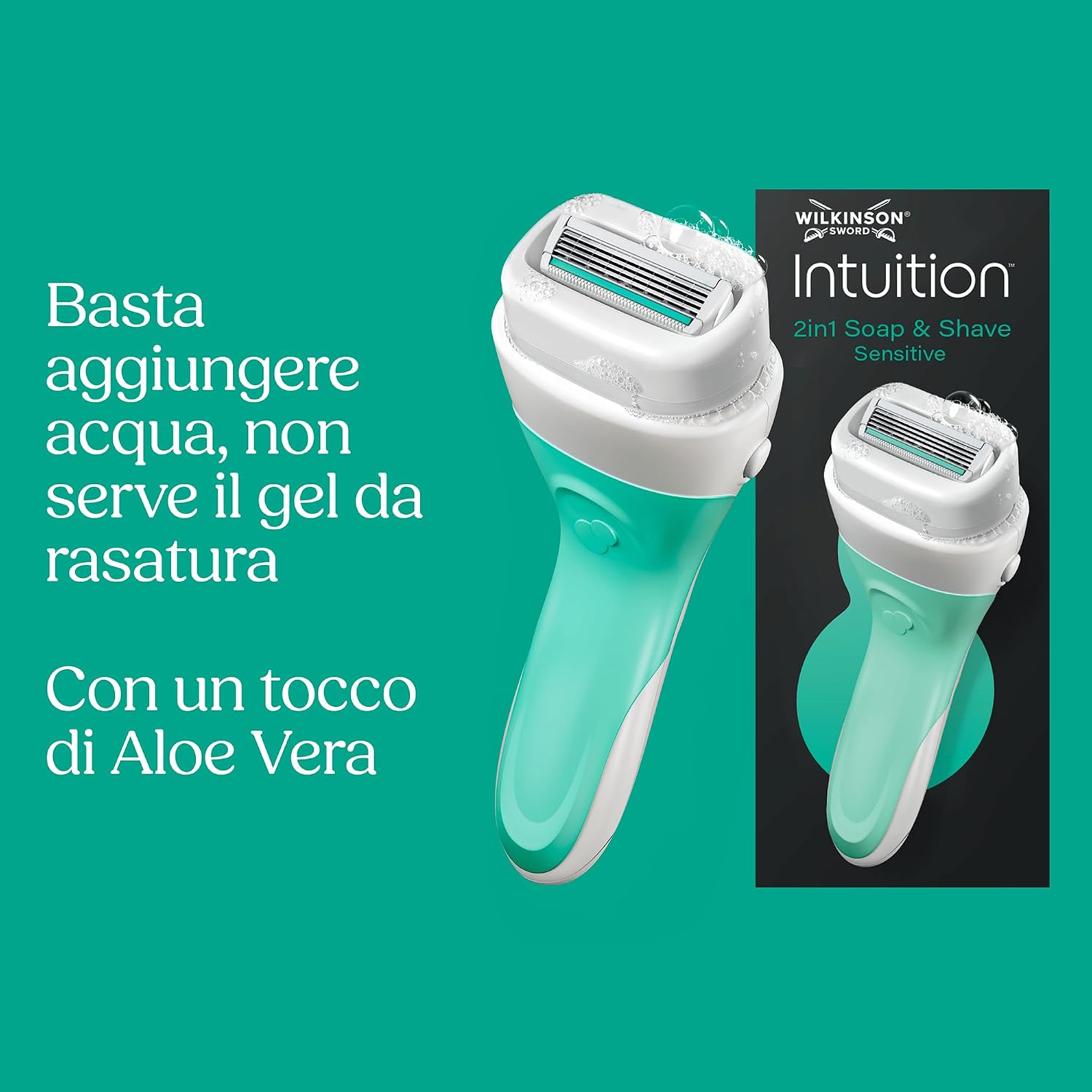 Detalle 2 de Wilkinson Sword Intuition 2in1 Soap & Shave per pelli sensibili – Manico e ricarica