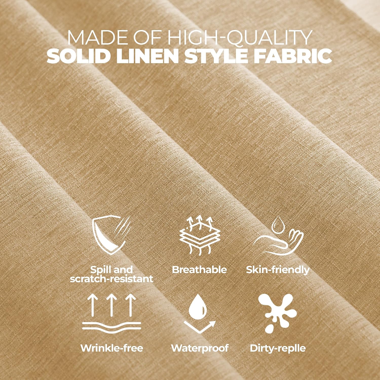 Thumbnail 4 de Decorelia Faux Linen Round Tablecloth 60 inch 🍽