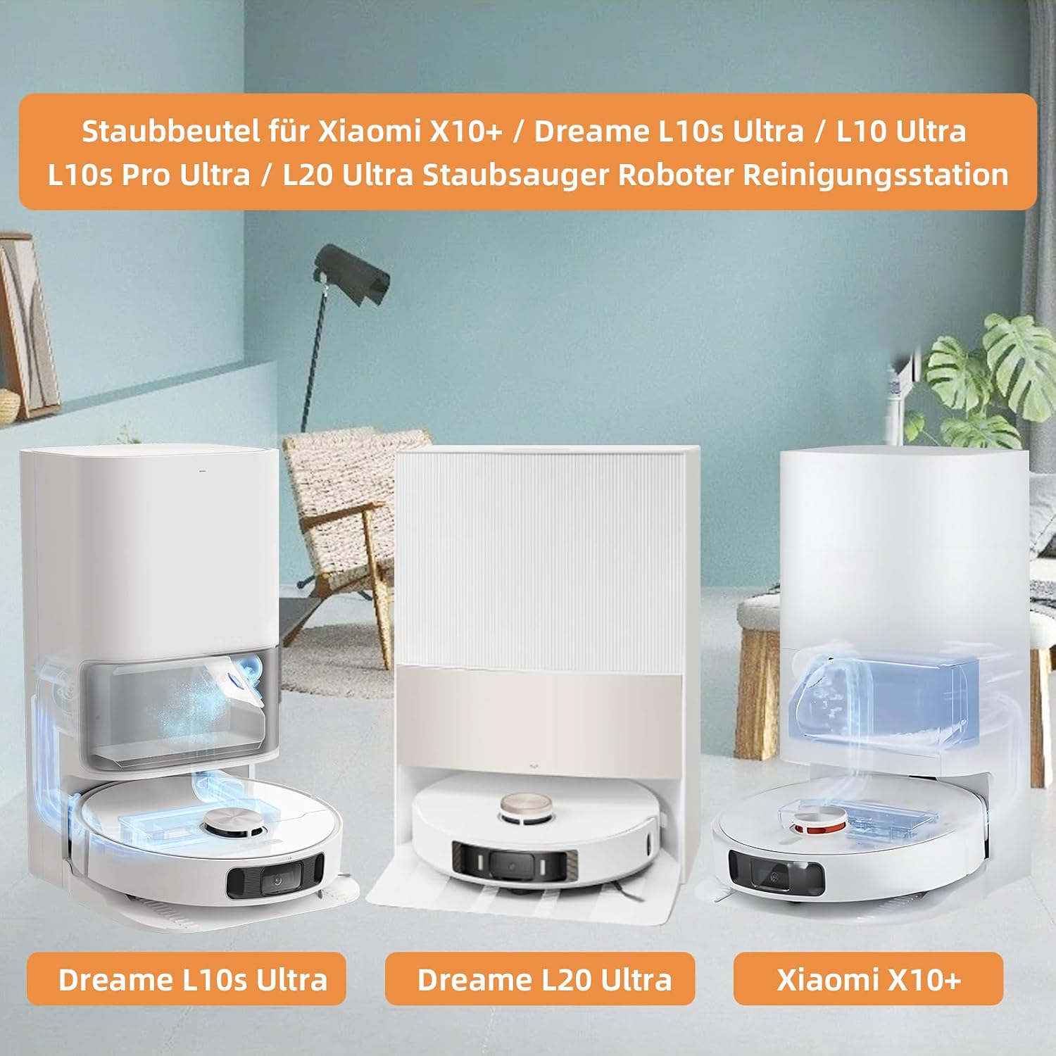 Detalle 2 de 12er Set Staubbeutel 2,5L für Dreame L10s Ultra