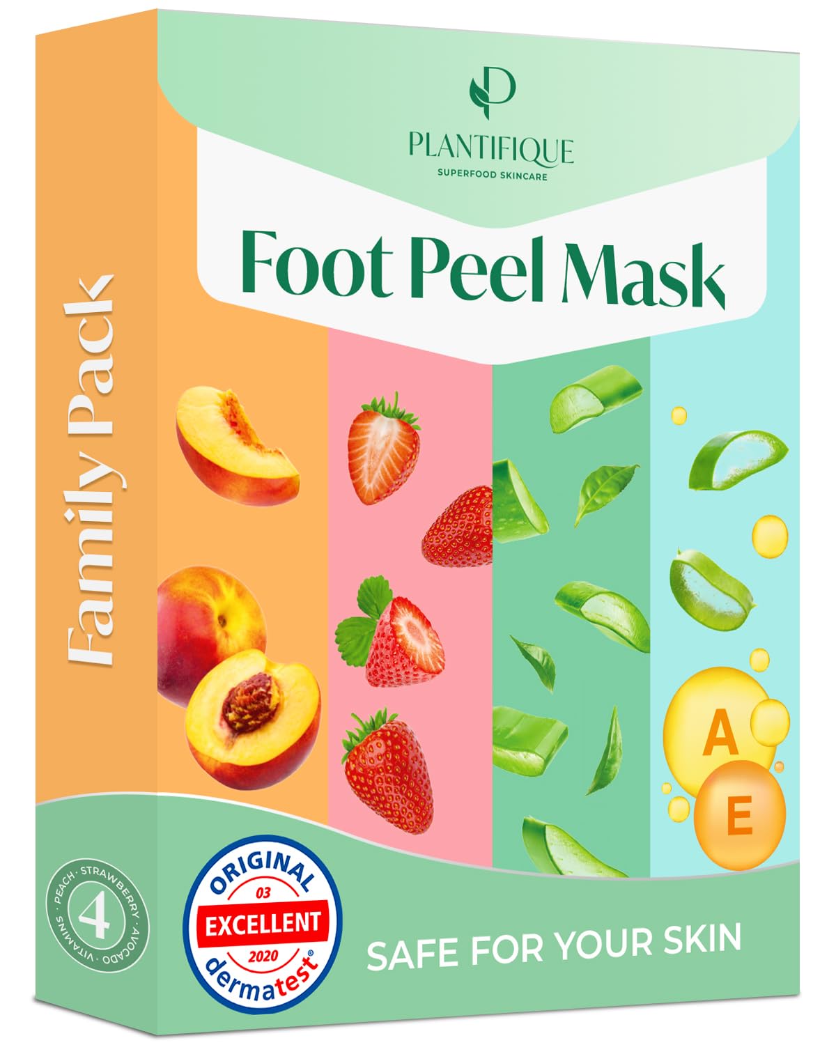 Detalle de PLANTIFIQUE Plantifique Fußmaske Anti Hornhaut Socken – Foot Mask gegen Hornhaut, 4 Paar