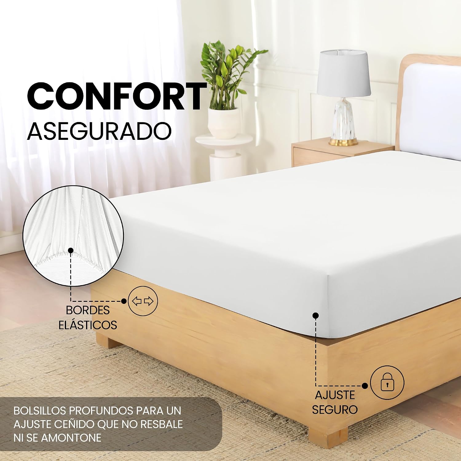 Thumbnail 3 de Utopia Bedding Sábana bajera 160x200 blanca