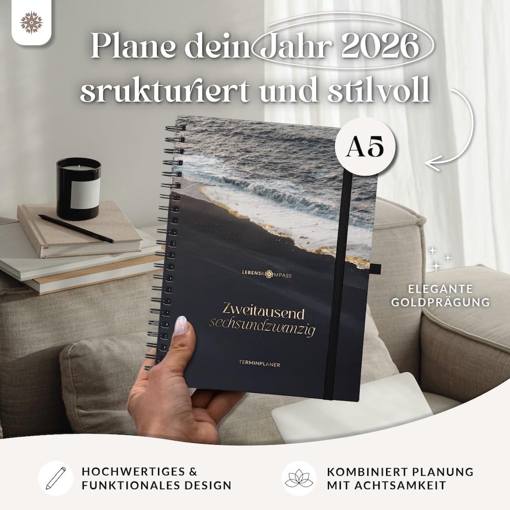 Lebenskompass Ringbuch Kalender 2026 A5 📘