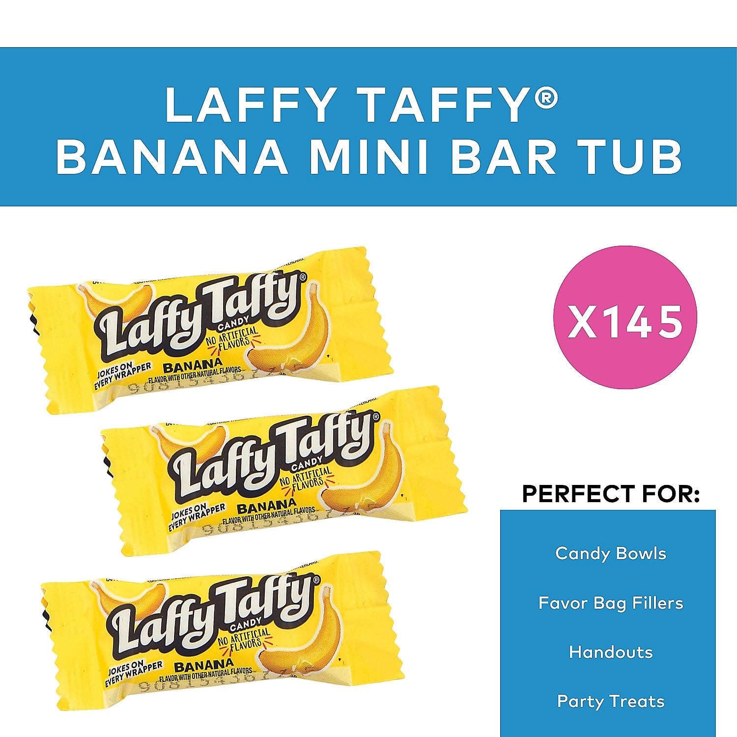 Detalle 2 de Laffy Taffy 28000287108 Banana Mini Taffy Bars, 145 Count
