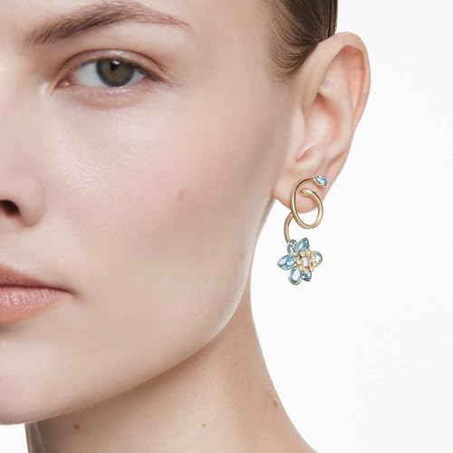 Thumbnail 5 de Swarovski Pendientes Idyllia: diseño asimétrico y florales removibles en baño tono oro