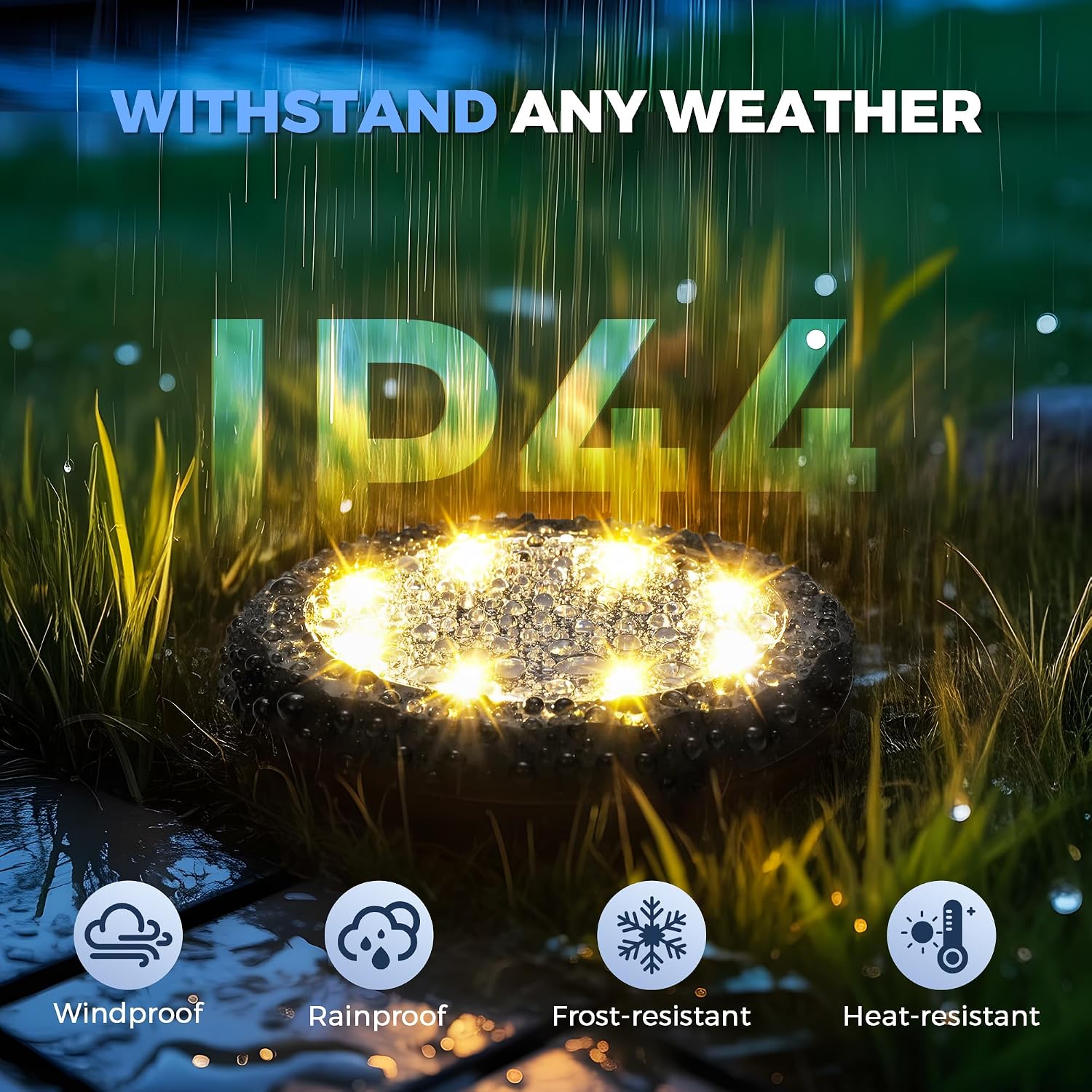 Thumbnail 2 de Solpex 20 Pack Solar Lights Outdoor Garden: 8 LEDs Ground Lights with IP65 Waterproofing