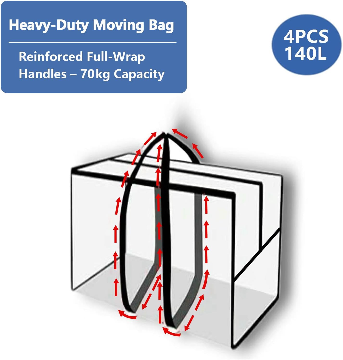 Detalle de MC-Hotfire 4 Pack 140L Extra Large Heavy Duty Moving Bags