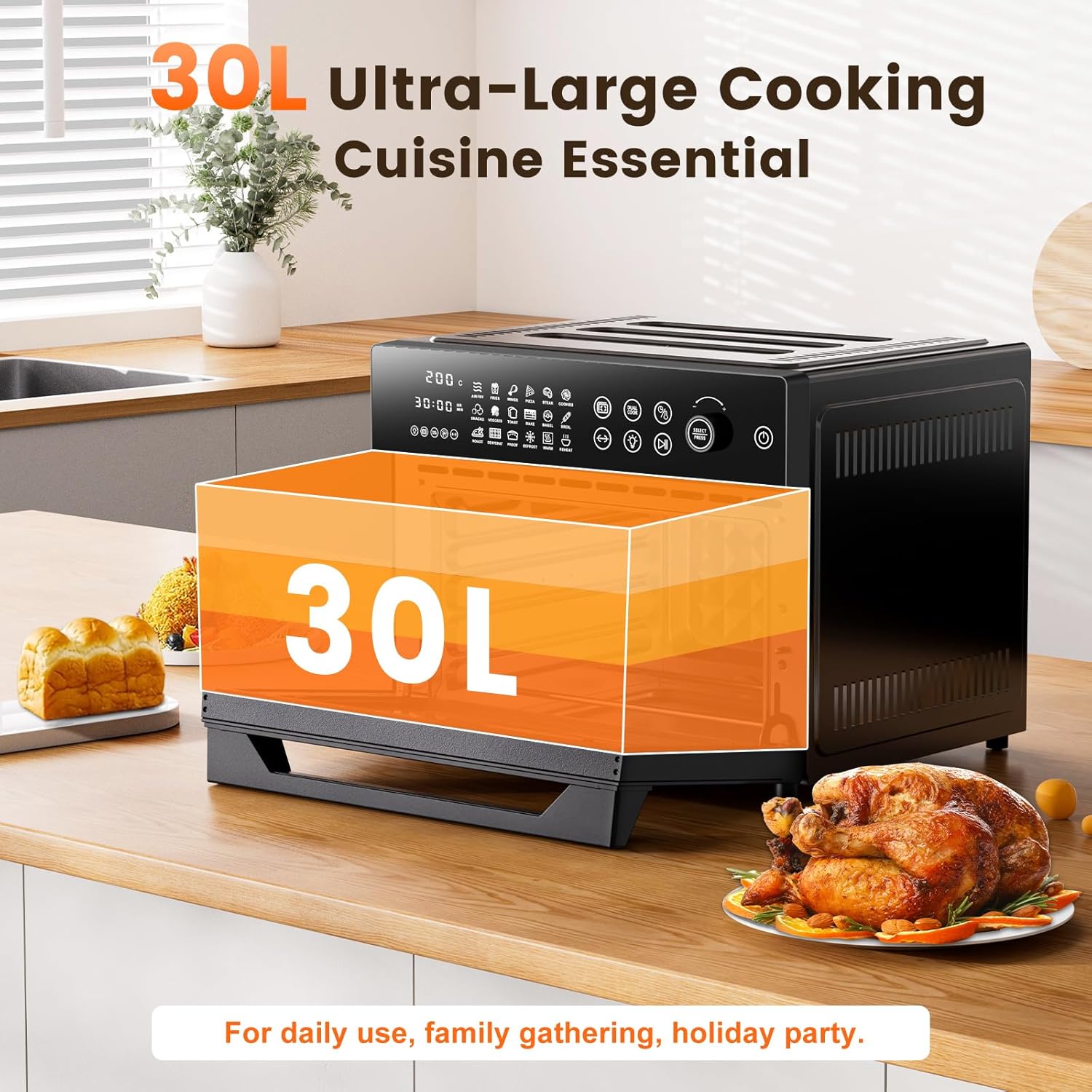 Thumbnail 1 de 30L Air Fryer Oven with 18 in 1 Presets and Dual-Cook Function