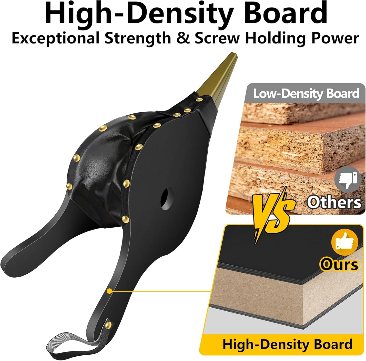 Thumbnail 3 de Amagabeli Fireplace Bellows 43cm x 19cm: Large Wood Air Blower with Cast Nozzle
