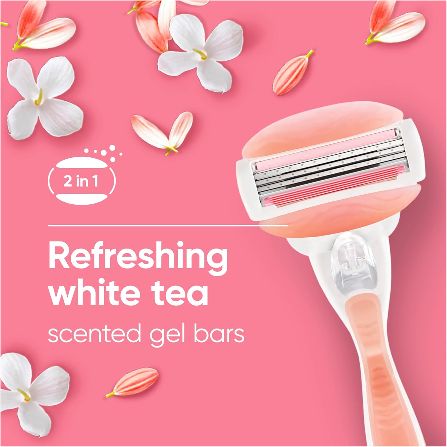 Detalle 2 de Gillette Venus ComfortGlide Spa Breeze Razor with Refill Cartridges, Metal Handle & Shower Holder