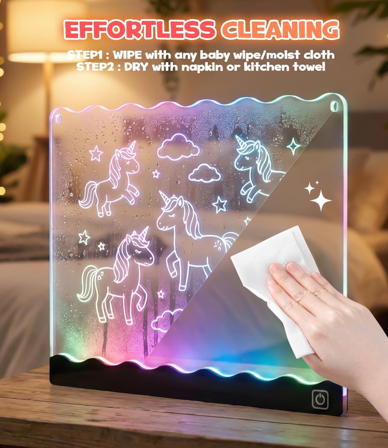 Thumbnail 6 de KiddyFunpals KD188 LED Drawing Board, 7-Color Light-Up Pad with Pens