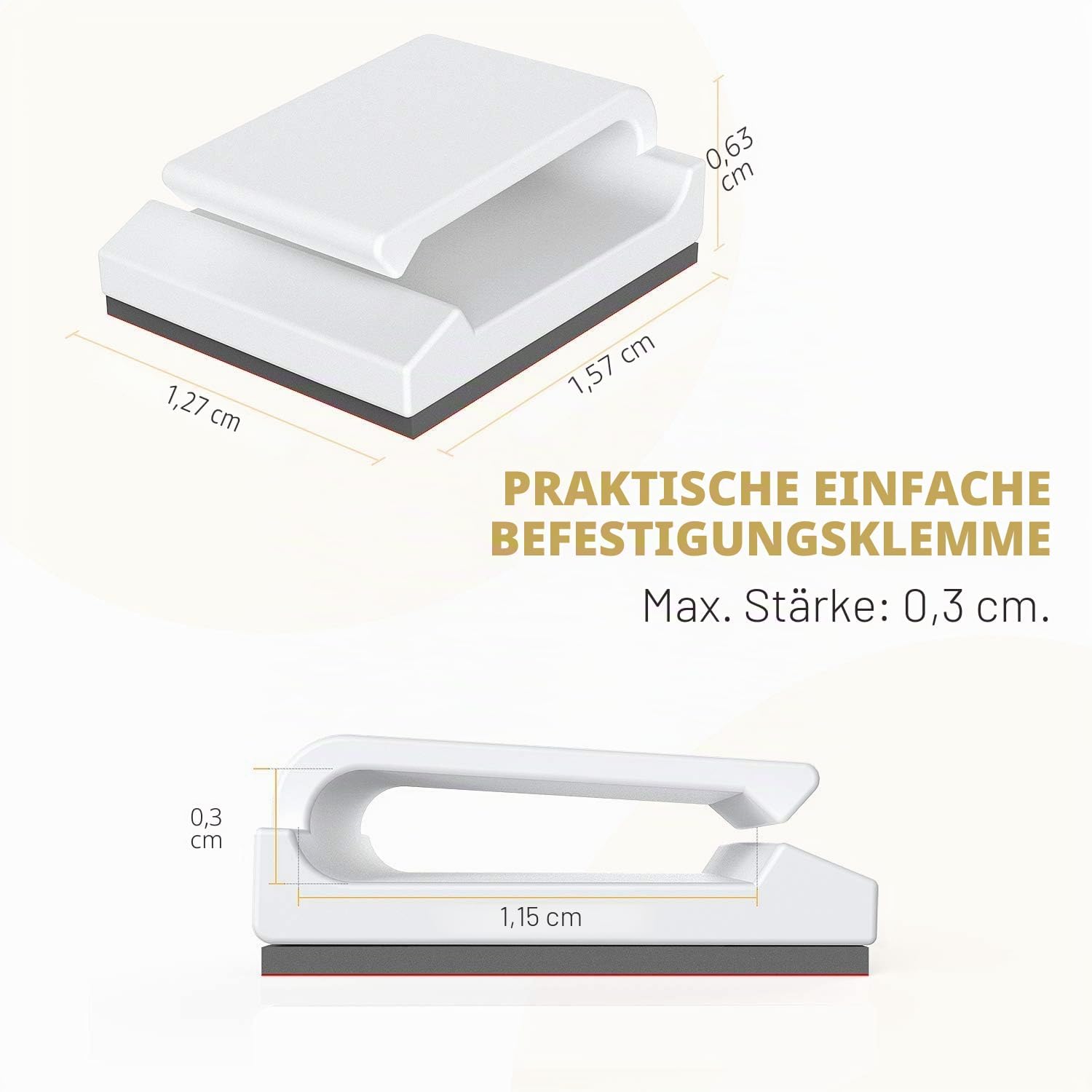 Thumbnail 1 de AGPTEK 100 Stück Kabelclips selbstklebend 13×16×7 mm