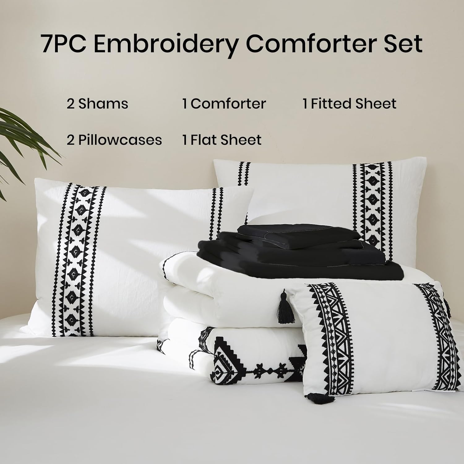 Thumbnail 6 de MaiRêve Embroidery Comforter Set Queen 90x90