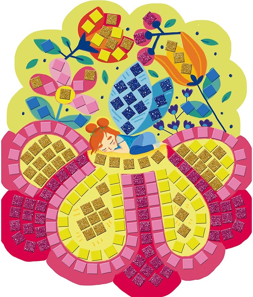 Detalle 2 de Janod Coffret Mosaïques en Mousse « Fées » (Les Ateliers du Calme) – kit loisirs créatifs dès 5 ans, J07960