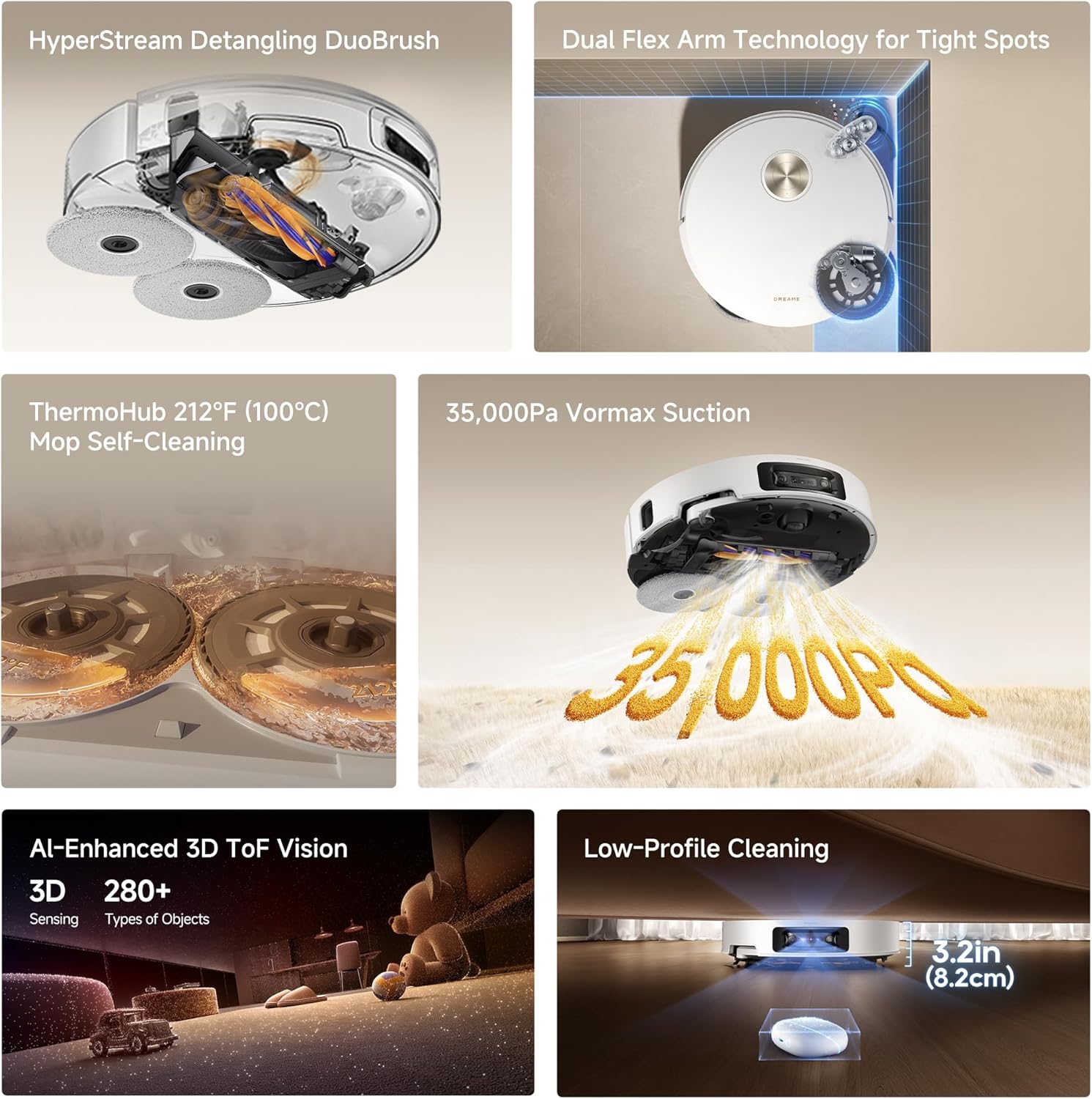 Detalle 2 de DREAME L60 Ultra RPL51FE0 Robot Vacuum and Mop, 35,000Pa Suction