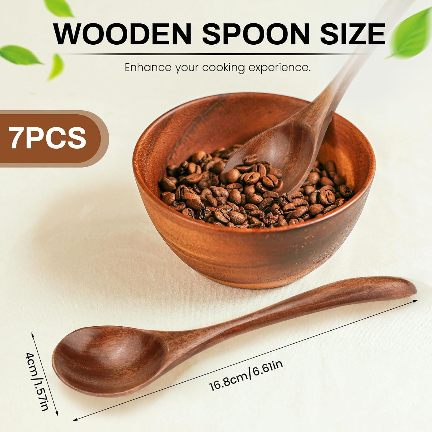 Thumbnail 6 de 7Pcs Small Wooden Spoons for Honey – 6.6 Inch Mini Spoon Set