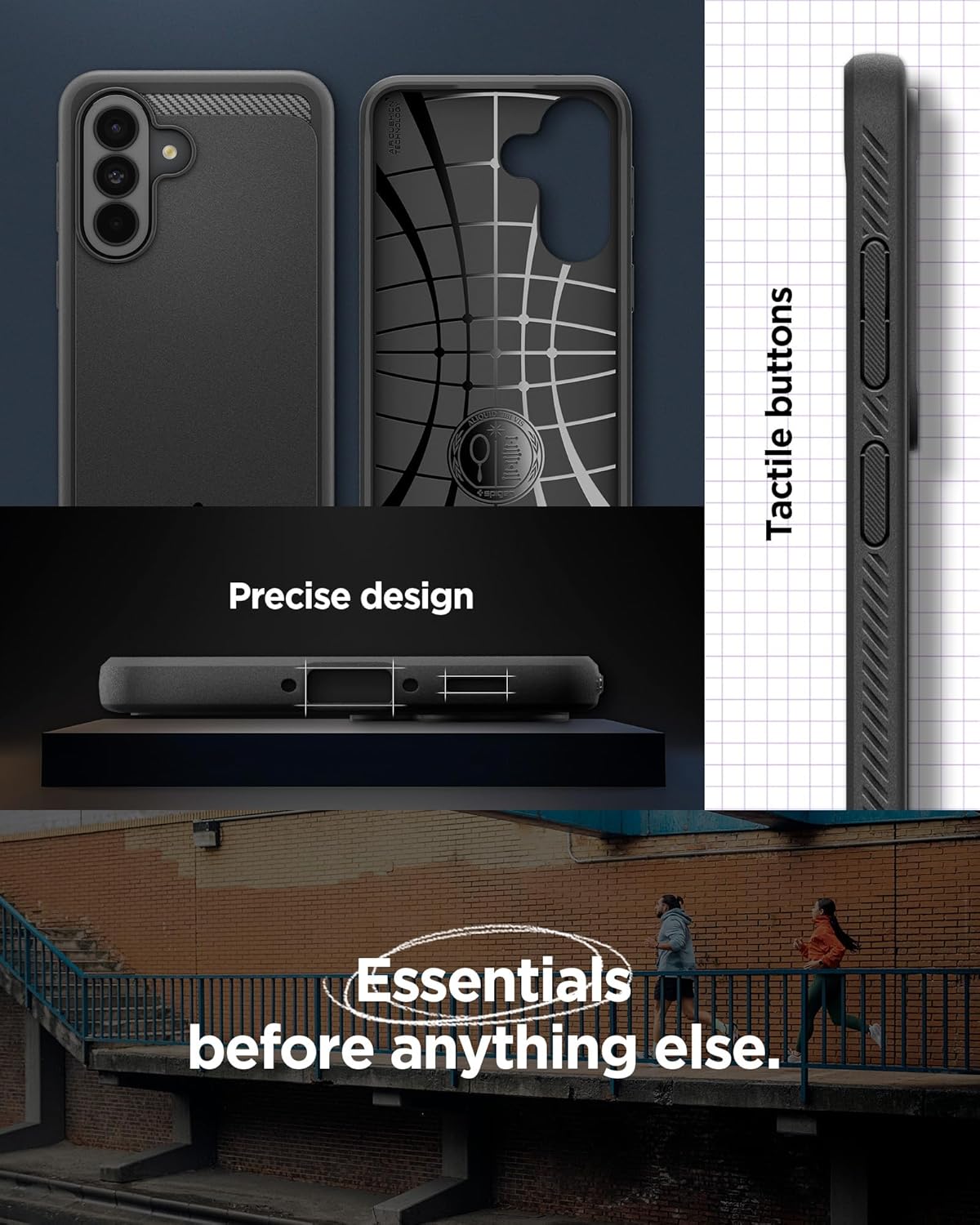 Thumbnail 5 de Spigen Rugged Armor – coque antichoc pour Samsung Galaxy A37 5G (noir mat, motif fibre de carbone)