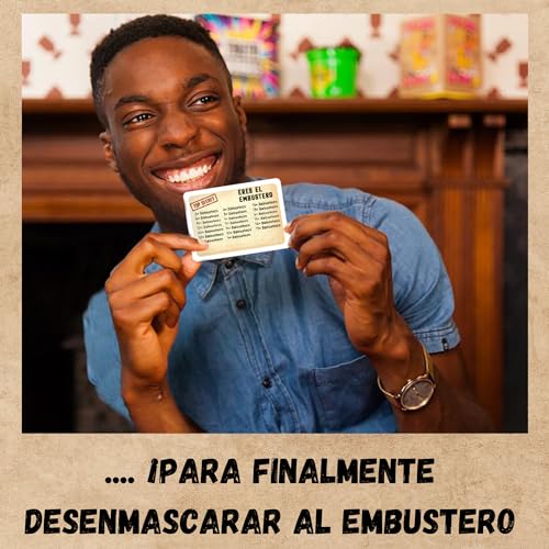 Detalle de El Embustero de Oh Happy Games: juego de palabras, faroles y sospechas para toda la familia
