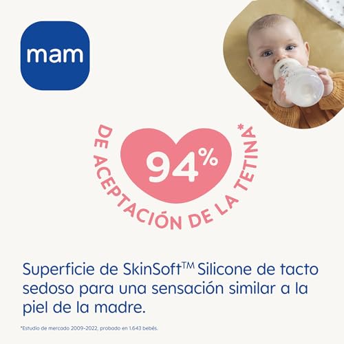 Detalle de MAM Pack 2 Biberones 330 ml para a partir de 6 meses con tetina X Especial para líquidos espesos – Easy Active
