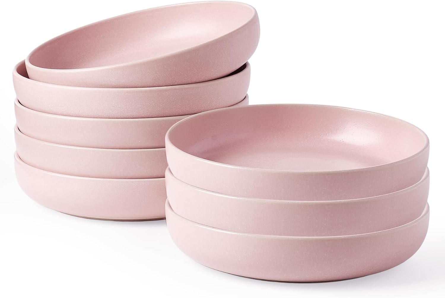 Thumbnail 6 de famiware Milkyway 33 oz Bowl Set (Set of 4) — Pasta & Salad Bowls, Double Reactive Glaze, Stackable, White & Cinnamon Brown