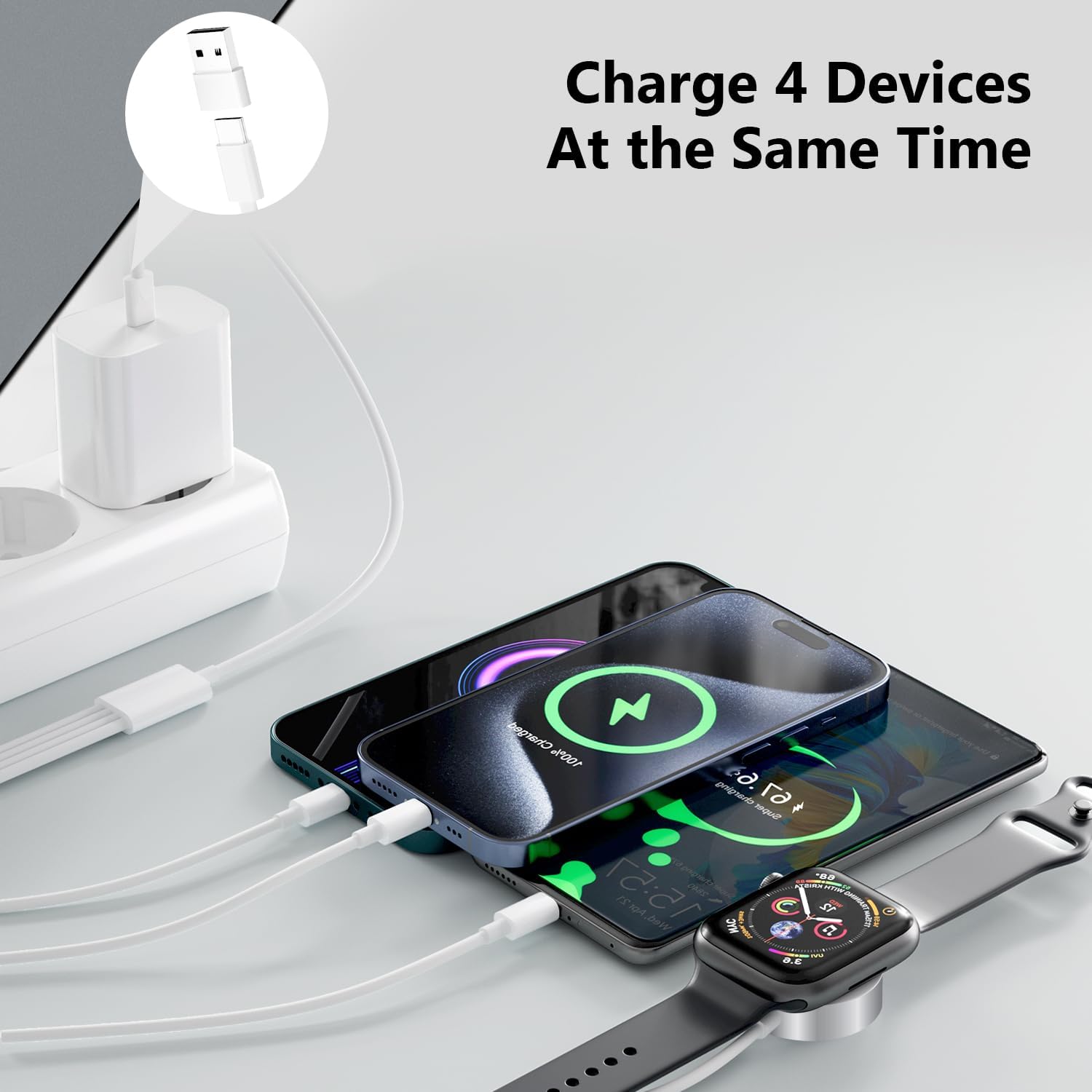 Thumbnail 2 de Bamkey 4 in 2 Multi Fast Charger for Apple Watch