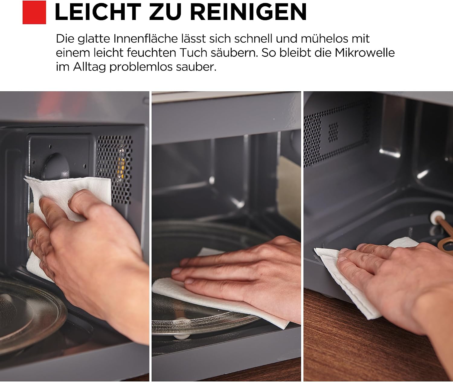 Thumbnail 6 de TOSHIBA MW3-EM23PE(BM) Mini-Mikrowelle mit Spiegeltür, 23 Liter, 800 W und Digitalsteuerung