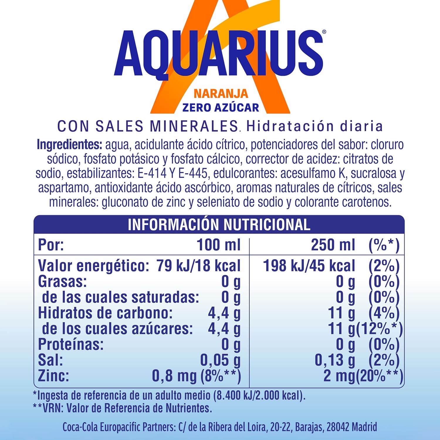 Thumbnail 4 de AQUARIUS Naranja Zero 💧 Pack 6 Botellas 1.5L